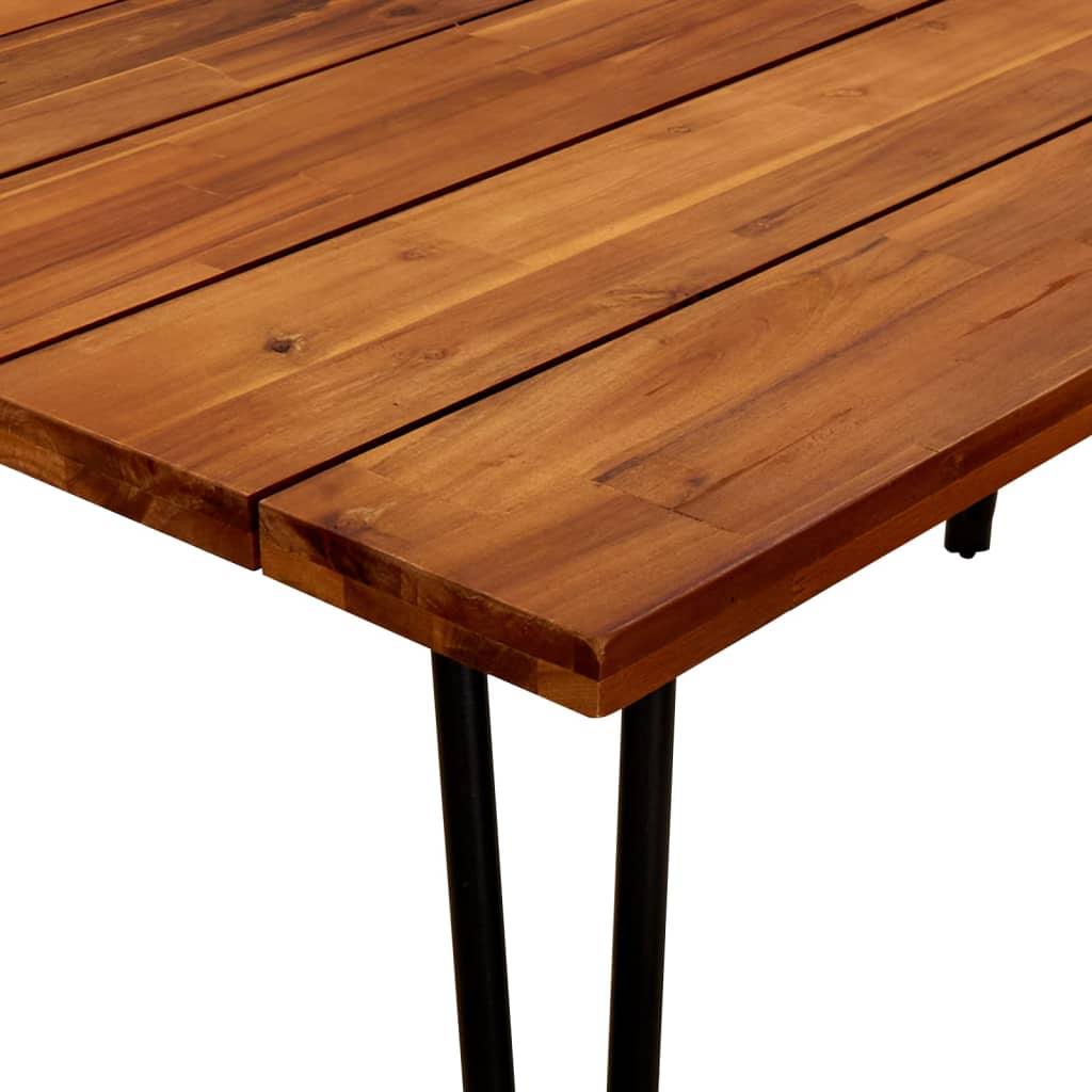 vidaXL Patio Table with Hairpin Legs 55.1"x31.5"x29.5" Solid Acacia Wood