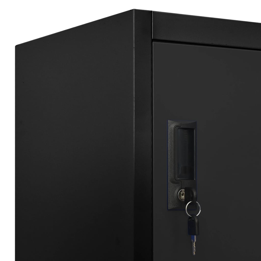 vidaXL Locker Cabinet Black 35.4"x15.7"x70.9" Steel