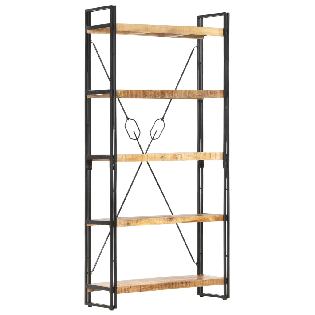 vidaXL 5-Tier Bookcase 35.4"x11.8"x70.9" Solid Mango Wood