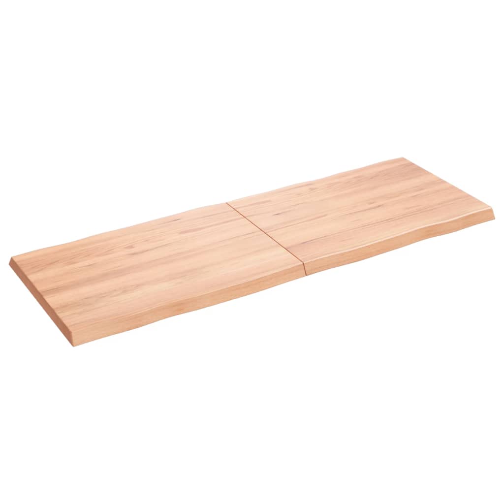 vidaXL Table Top Light Brown 55.1"x19.7"x(0.8"-1.6") Treated Solid Wood Live Edge