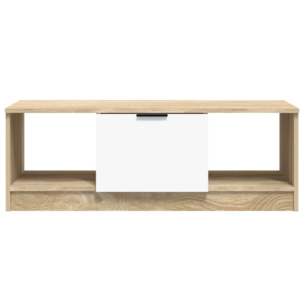 vidaXL Coffee Table White and Sonoma Oak 40.2"x19.7"x14.2" Engineered Wood