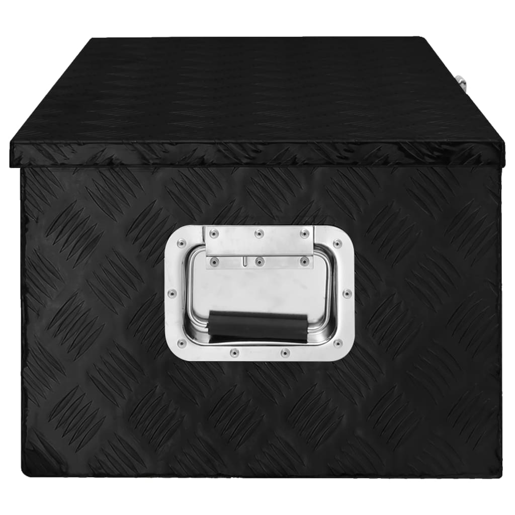 vidaXL Storage Box Black 35.4"x18.5"x13.2" Aluminum