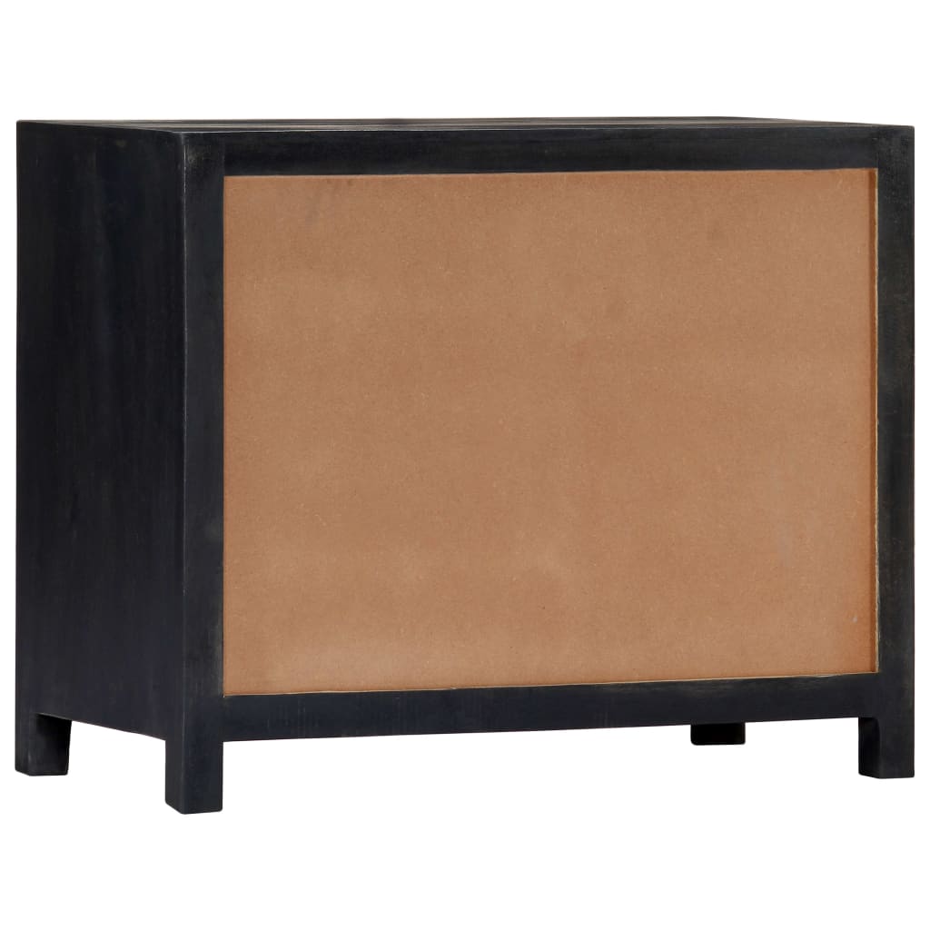 vidaXL Hand Carved Side Cabinet Gray 29.5"x13.8"x23.6" Solid Mango Wood