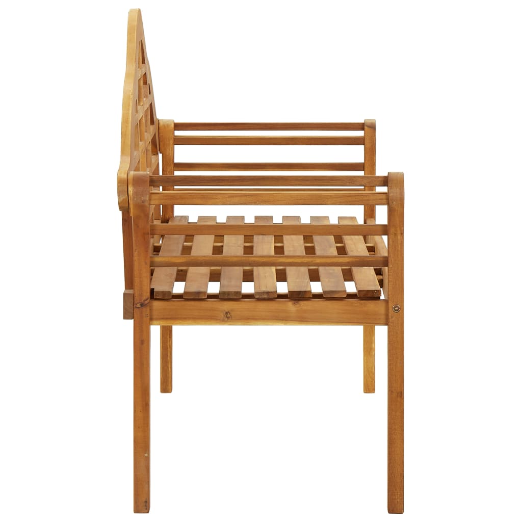 vidaXL Patio Queen Bench with Cushion 53.1" Solid Acacia Wood