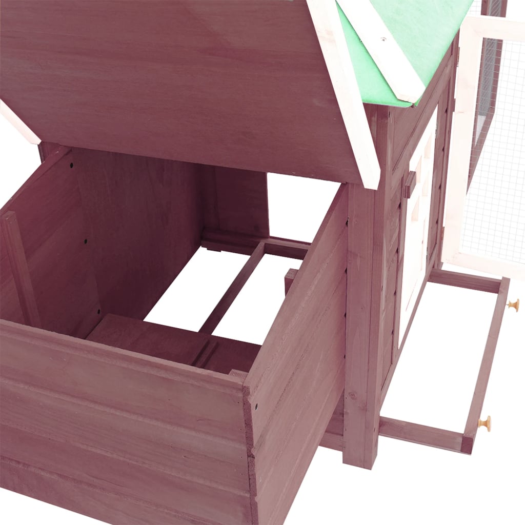 vidaXL Chicken Coop with Nest Box Mocha 74.8"x28.3"x40.2" Solid Firwood