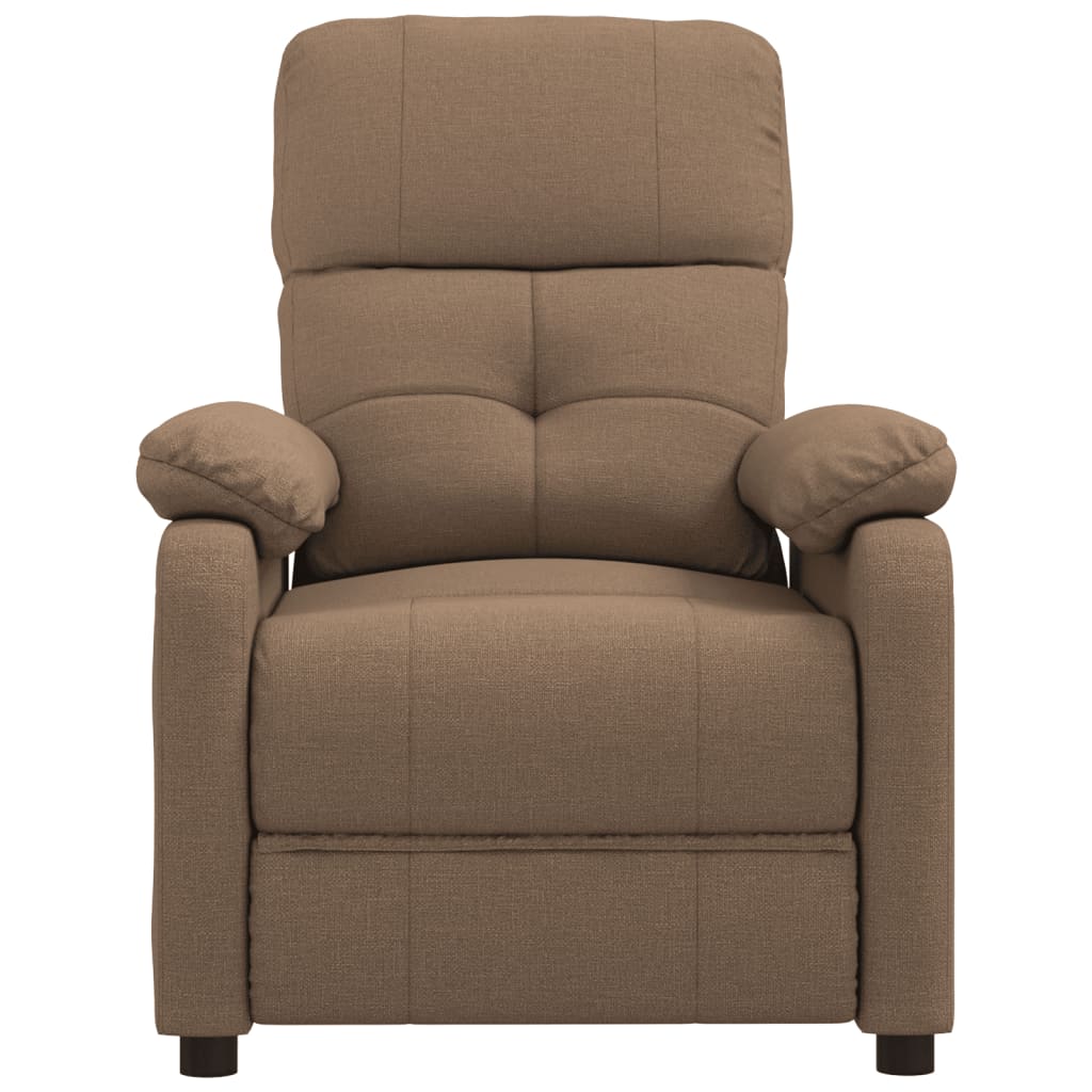 vidaXL Massage Recliner Chair Brown Fabric