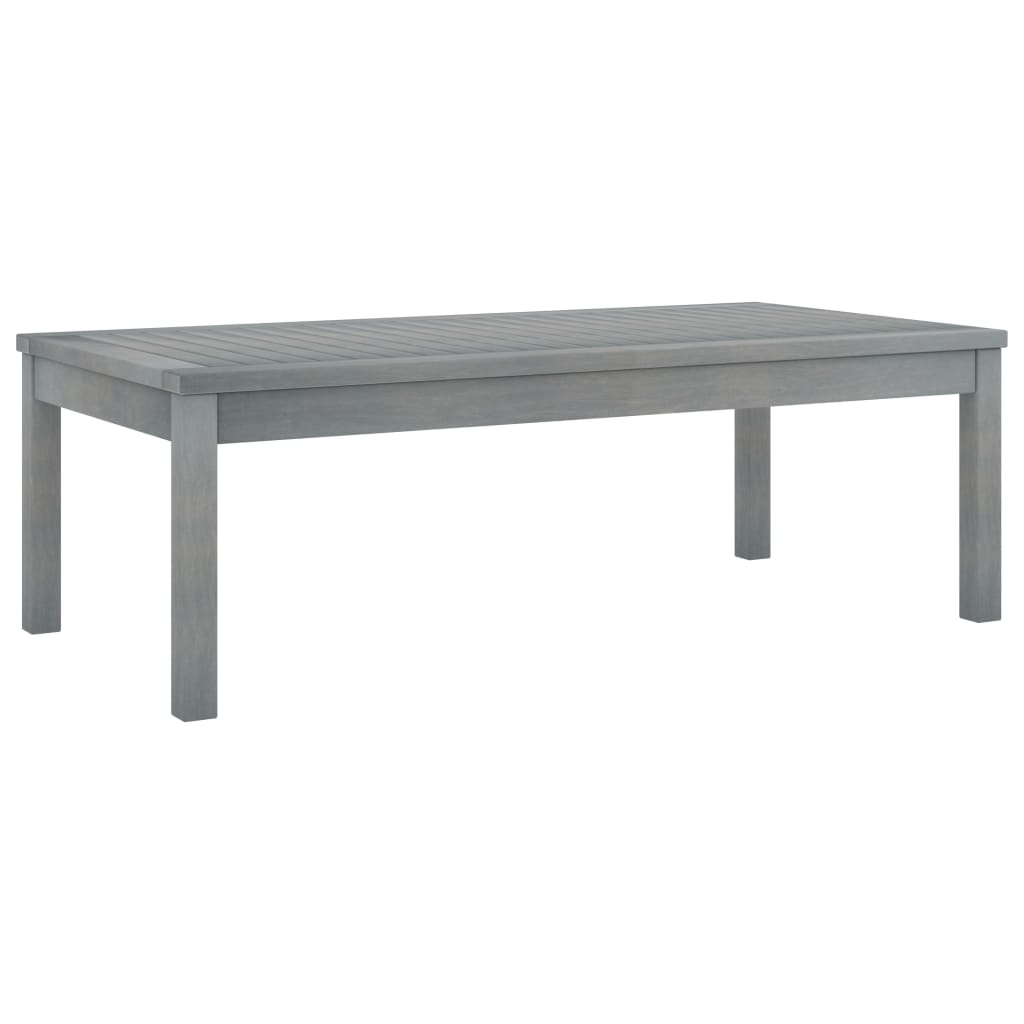 vidaXL Coffee Table 39.4"x19.7"x13" Gray Solid Acacia Wood
