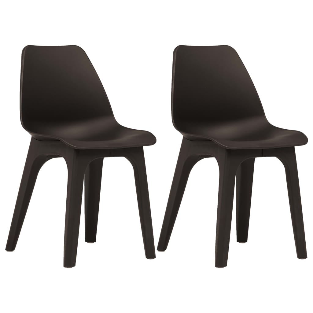 vidaXL Patio Chairs 2 pcs Brown Plastic