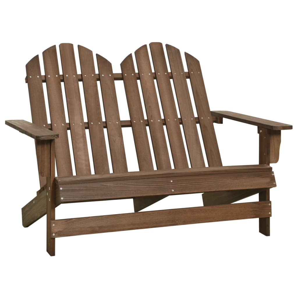 vidaXL 2-Seater Patio Adirondack Chair Solid Wood Fir Brown