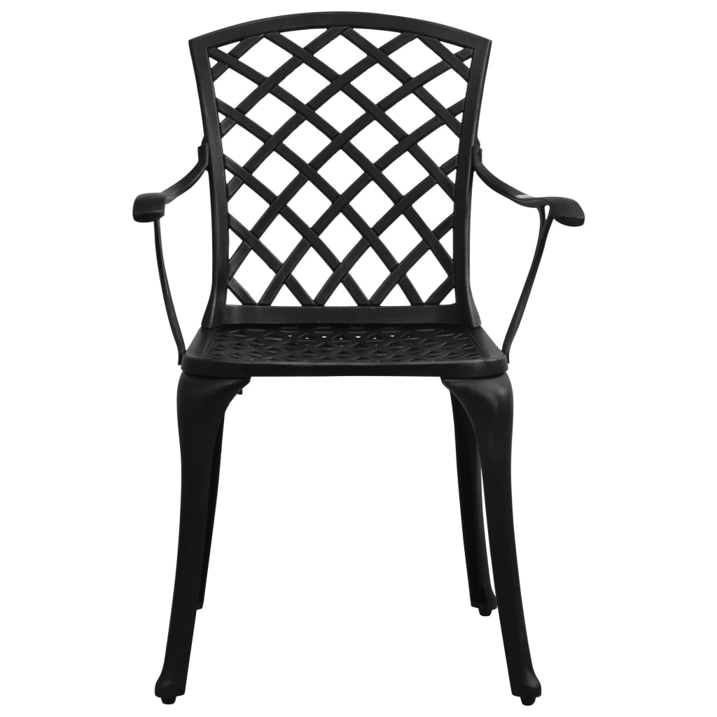 vidaXL Patio Chairs 6 pcs Cast Aluminum Black