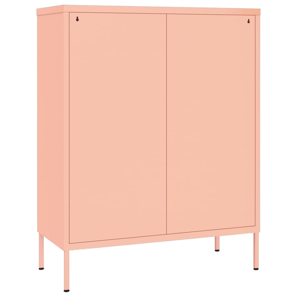 vidaXL Drawer Cabinet Pink 31.5"x13.8"x40" Steel