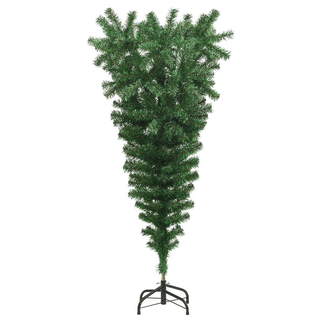 vidaXL Upside-down Artificial Christmas Tree with Stand Green 5 ft