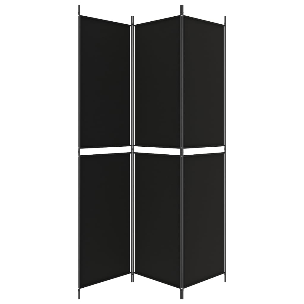vidaXL 3-Panel Room Divider Black 59.1"x86.6" Fabric