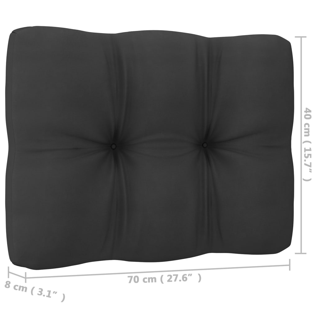 vidaXL 9 Piece Patio Lounge Set with Cushions Black Solid Pinewood