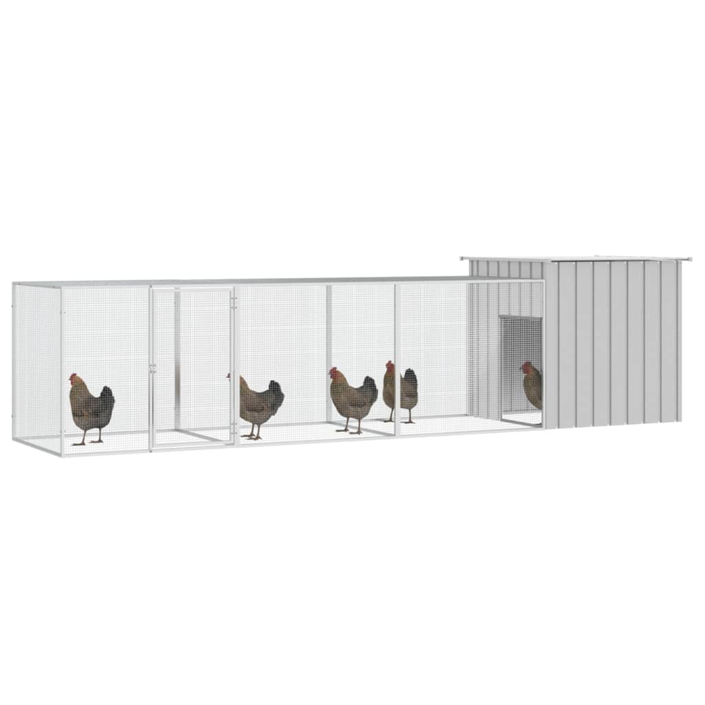 vidaXL Chicken Cage Gray 157.5"x35.8"x39.4" Galvanized Steel