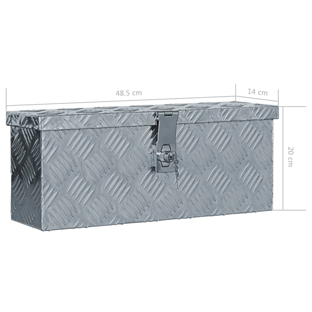 vidaXL Aluminum Box 19.1"x5.5"x7.9" Silver