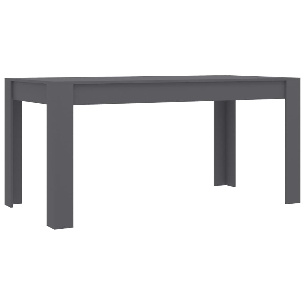 vidaXL Dining Table Gray 63"x31.5"x29.9" Engineered Wood