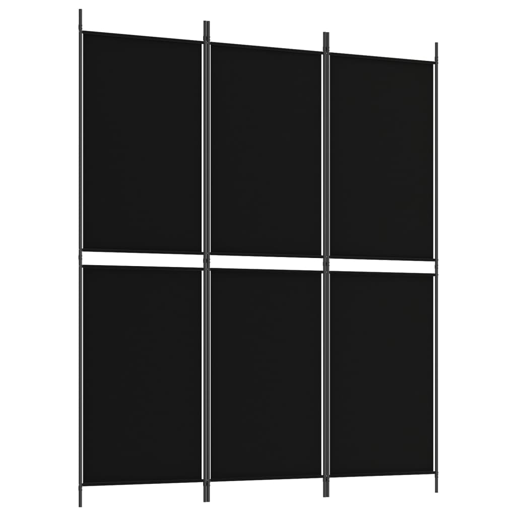 vidaXL 3-Panel Room Divider Black 59.1"x70.9" Fabric