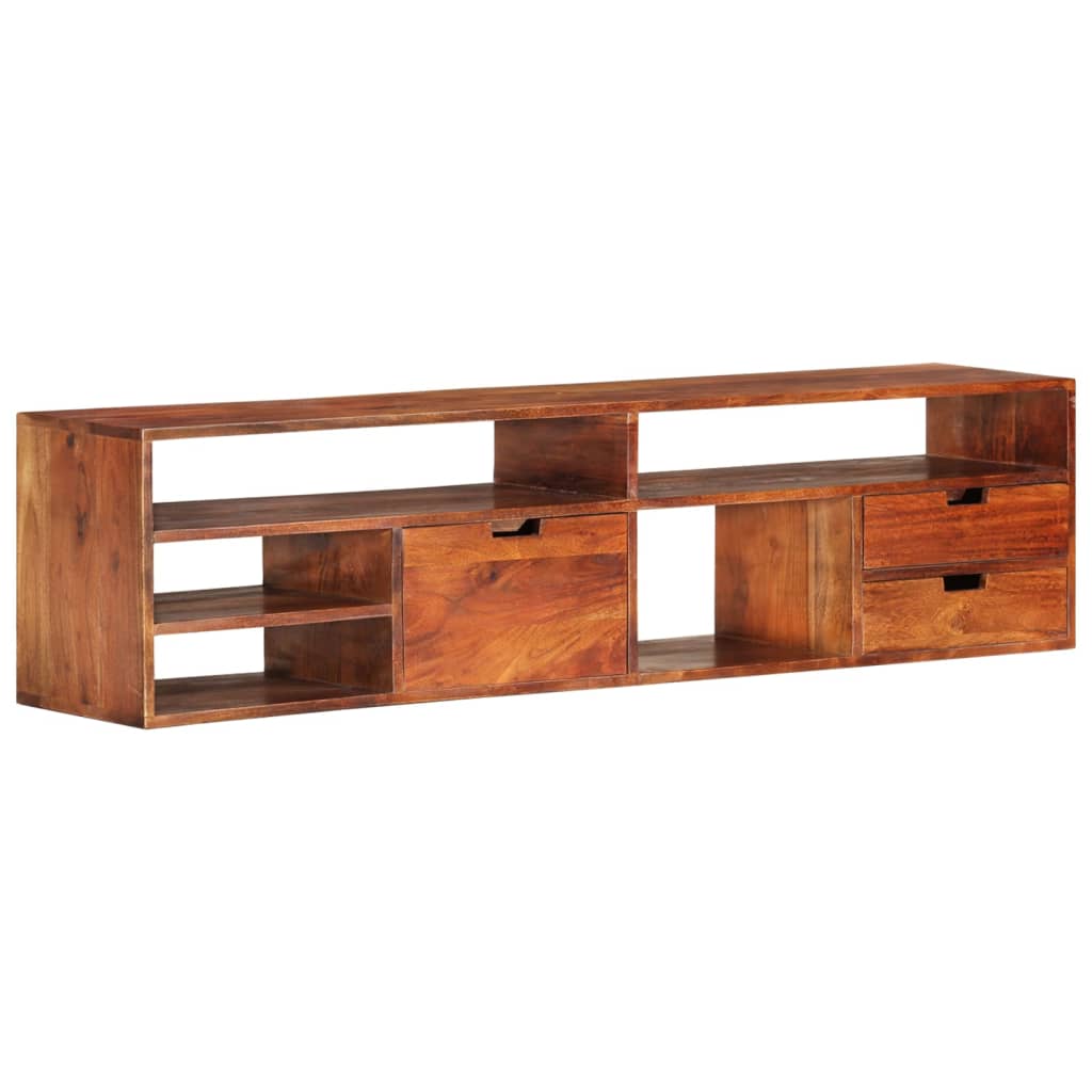 vidaXL TV Cabinet 55.1"x11.8"x13.8" Solid Acacia Wood