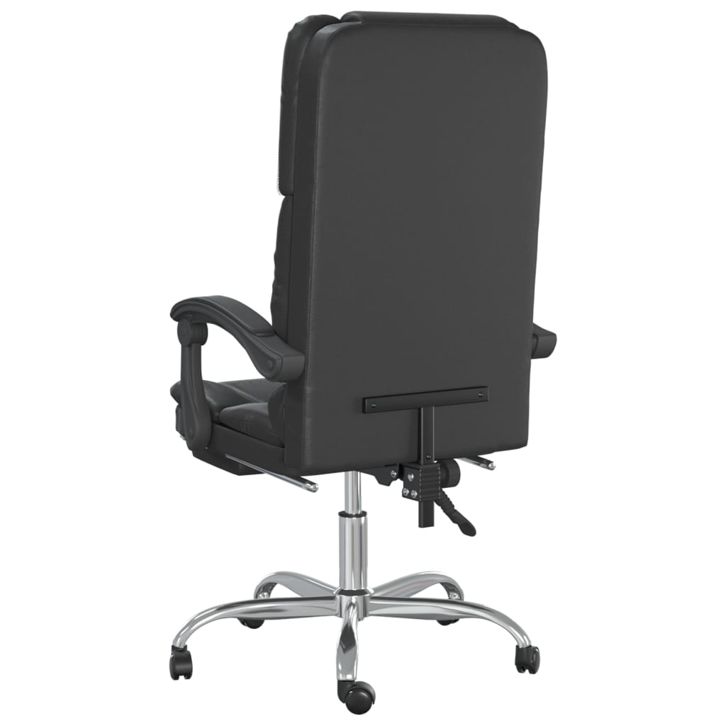 vidaXL Massage Reclining Office Chair Black Faux Leather