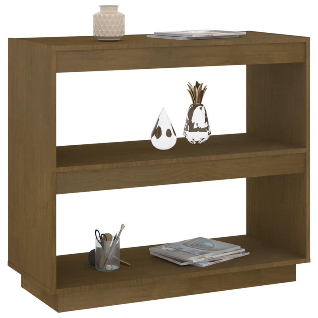 vidaXL Book Cabinet Honey Brown 31.5"x13.8"x28" Solid Wood Pine