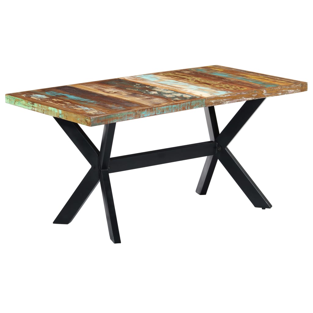 vidaXL Dining Table 63"x31.5"x29.5" Solid Reclaimed Wood