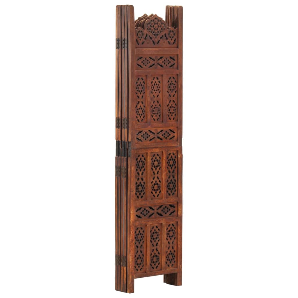 vidaXL Hand carved 5-Panel Room Divider Brown 78.7"x65" Solid Mango Wood