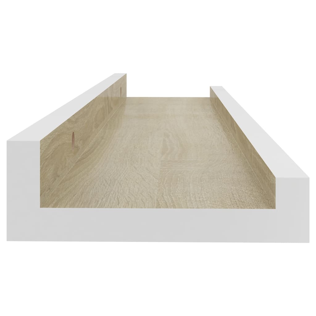 vidaXL Wall Shelves 4 pcs White and Sonoma Oak 15.7"x3.5"x1.2"