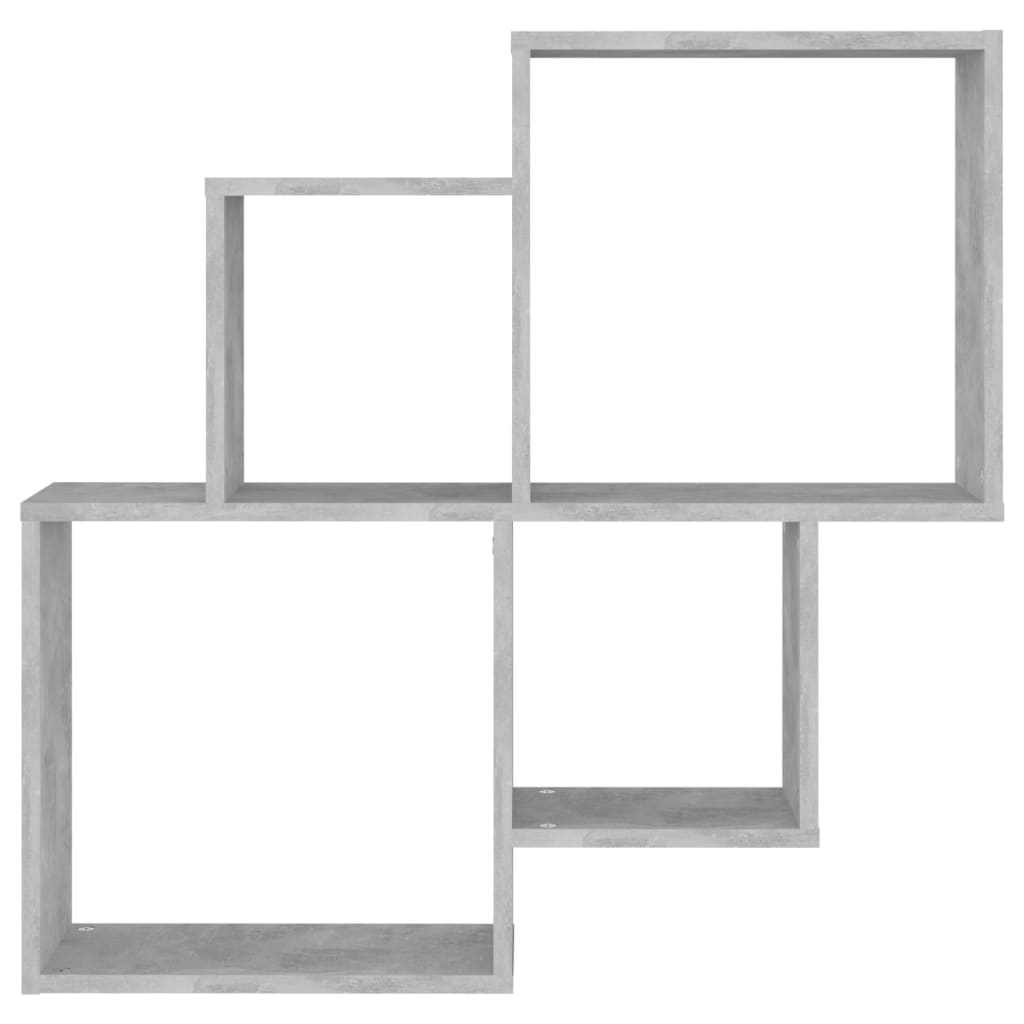 vidaXL Wall Cube Shelf Concrete Gray 31.5"x5.9"x30.9" Engineered Wood
