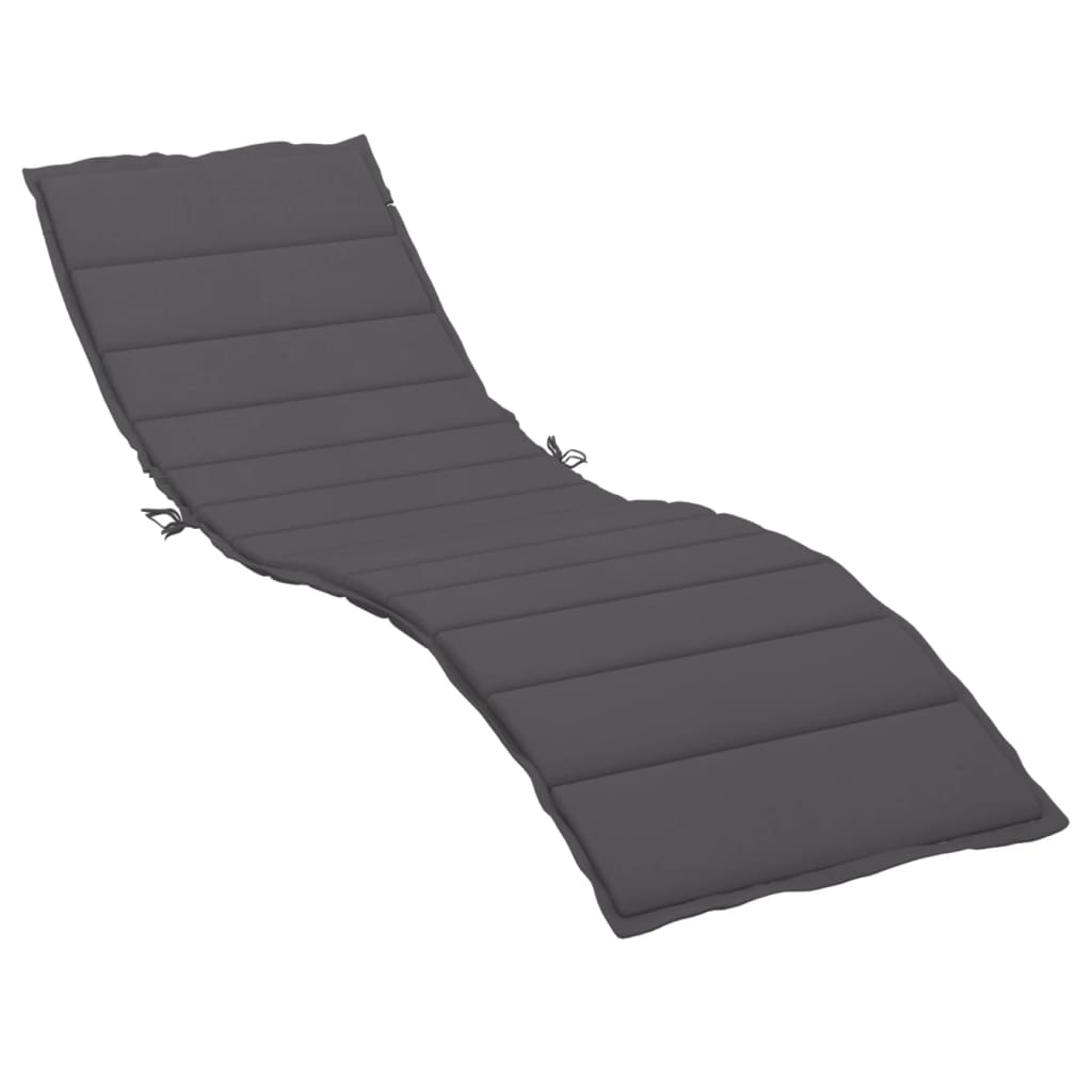 vidaXL Sun Lounger Cushion Anthracite 78.7"x27.6"x1.2" Fabric