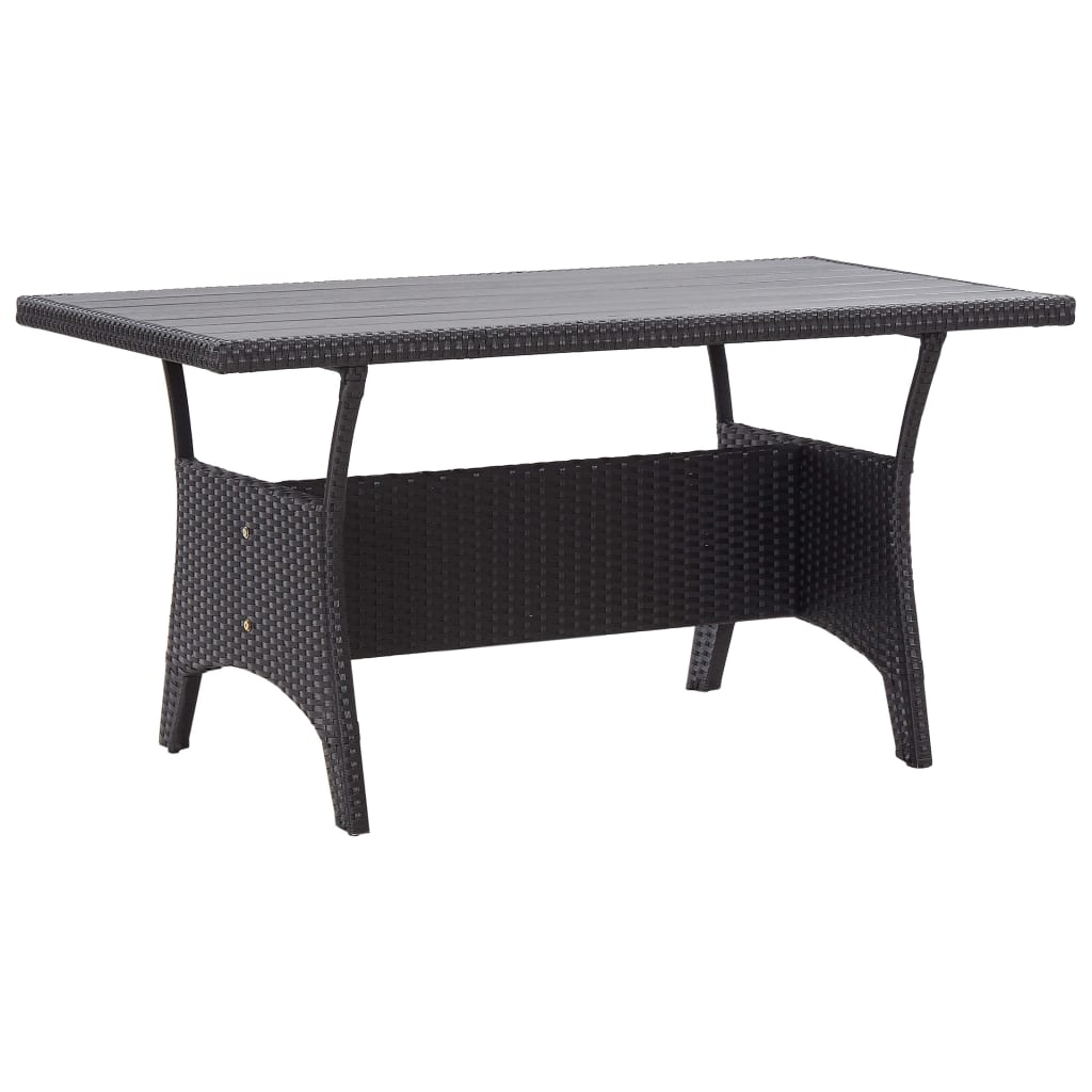 vidaXL Patio Table Black 47.2"x27.6"x26" Poly Rattan