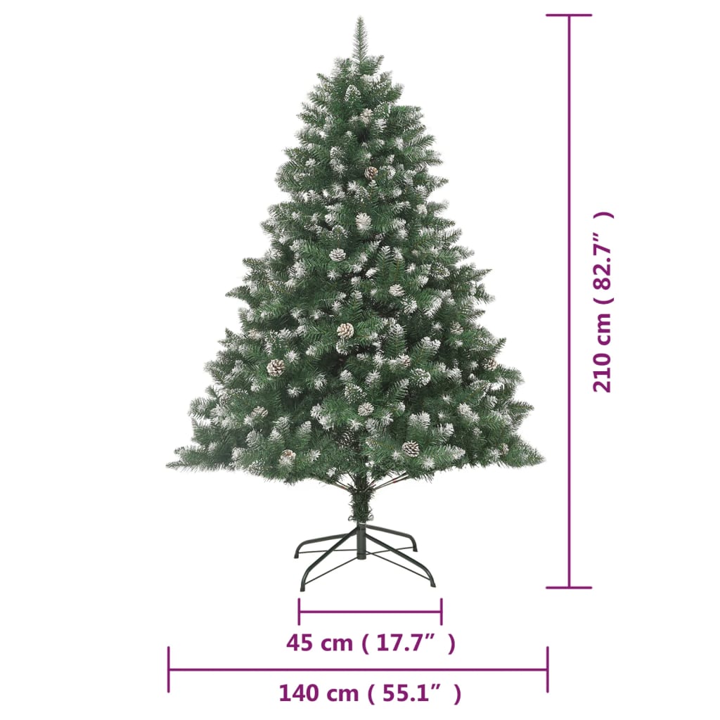 vidaXL Artificial Christmas Tree with Stand 82.7" PVC