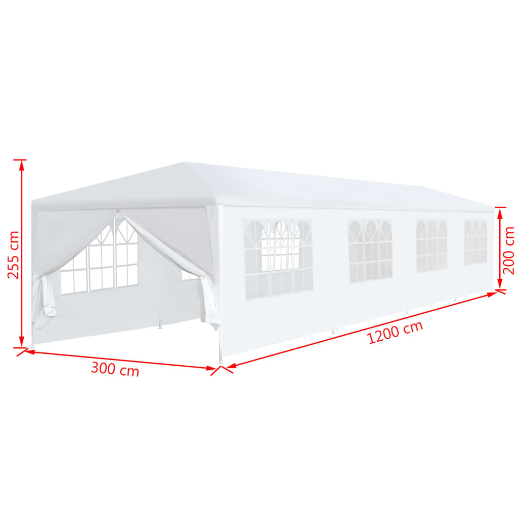 vidaXL Garden Marquee 118.1"x472.4" White