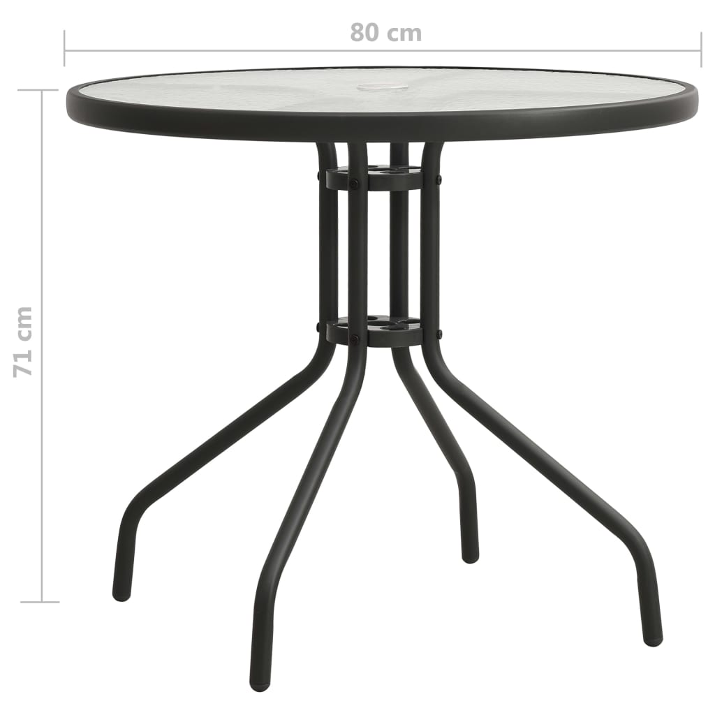 vidaXL Bistro Table Anthracite Ø31.5"x28" Steel