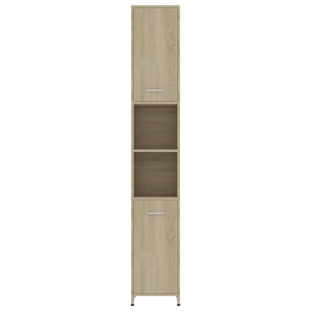 vidaXL Bathroom Cabinet Sonoma Oak 11.8"x11.8"x72.2" Engineered Wood
