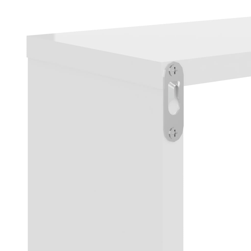 vidaXL Wall Shelves 2 pcs High Gloss White 19.7"x5.9"x19.7" Engineered Wood