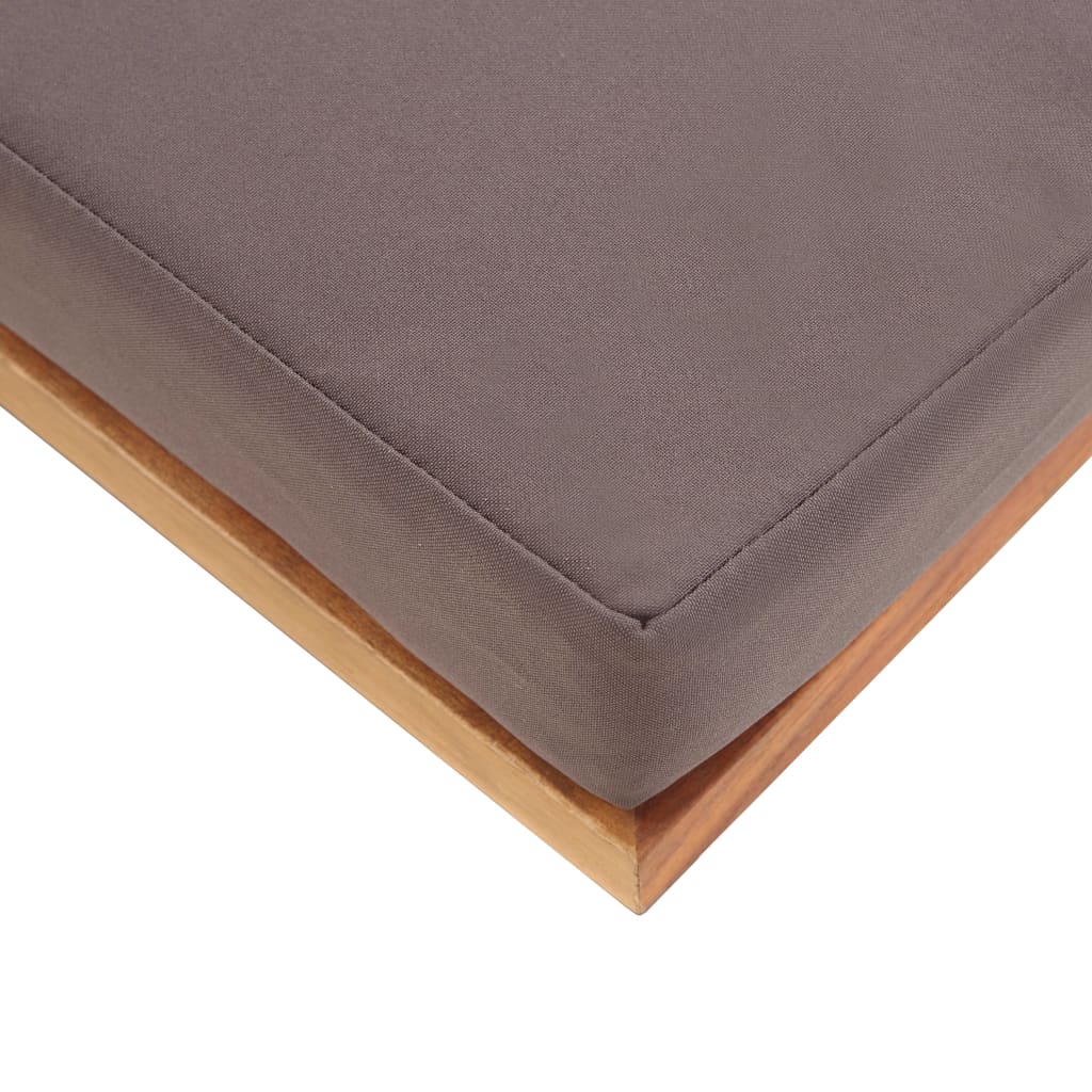 vidaXL Footrest with Cushion 26"x26"x14.1" Solid Acacia Wood Dark Gray