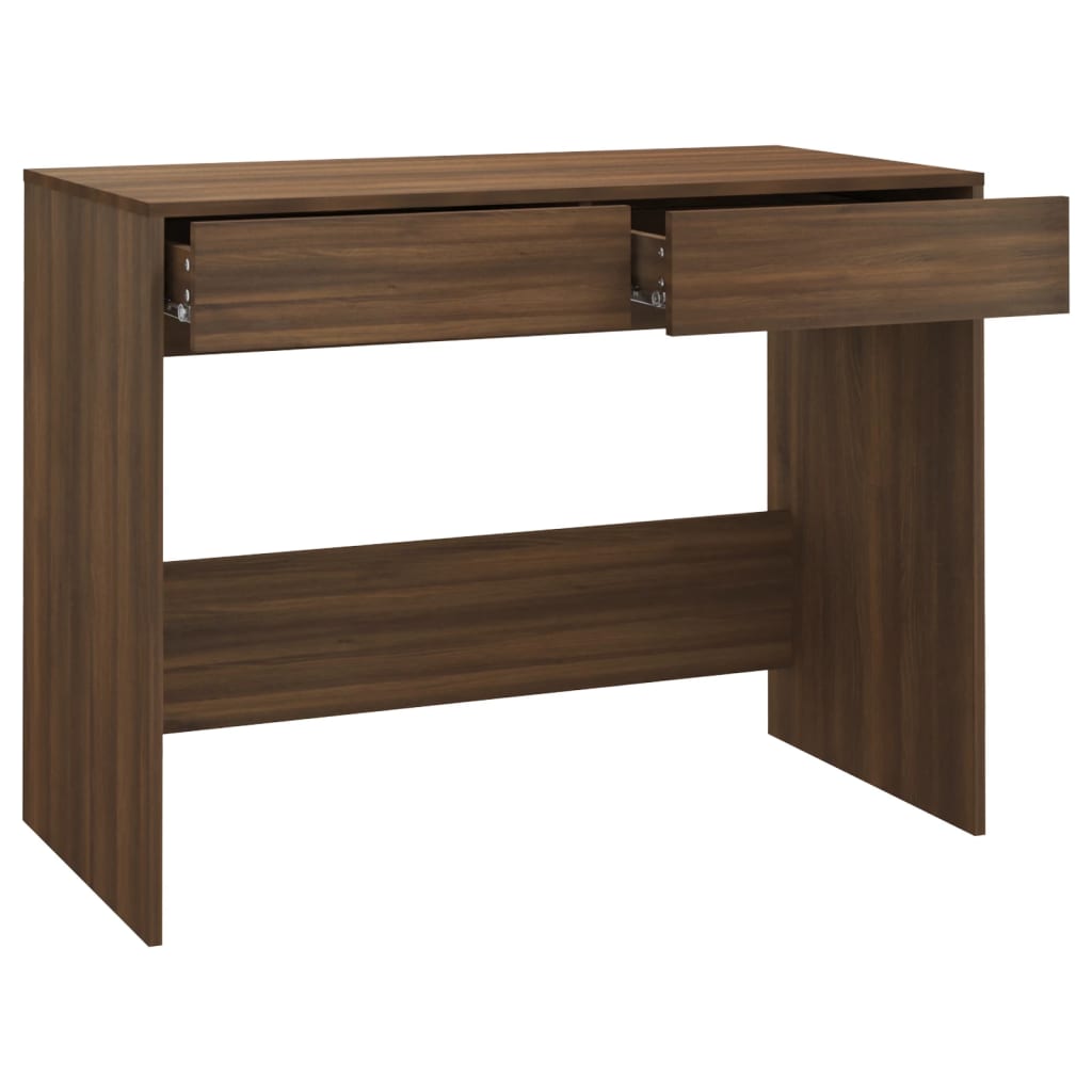 vidaXL Desk Brown Oak 39.8"x19.7"x30.1" Engineered Wood