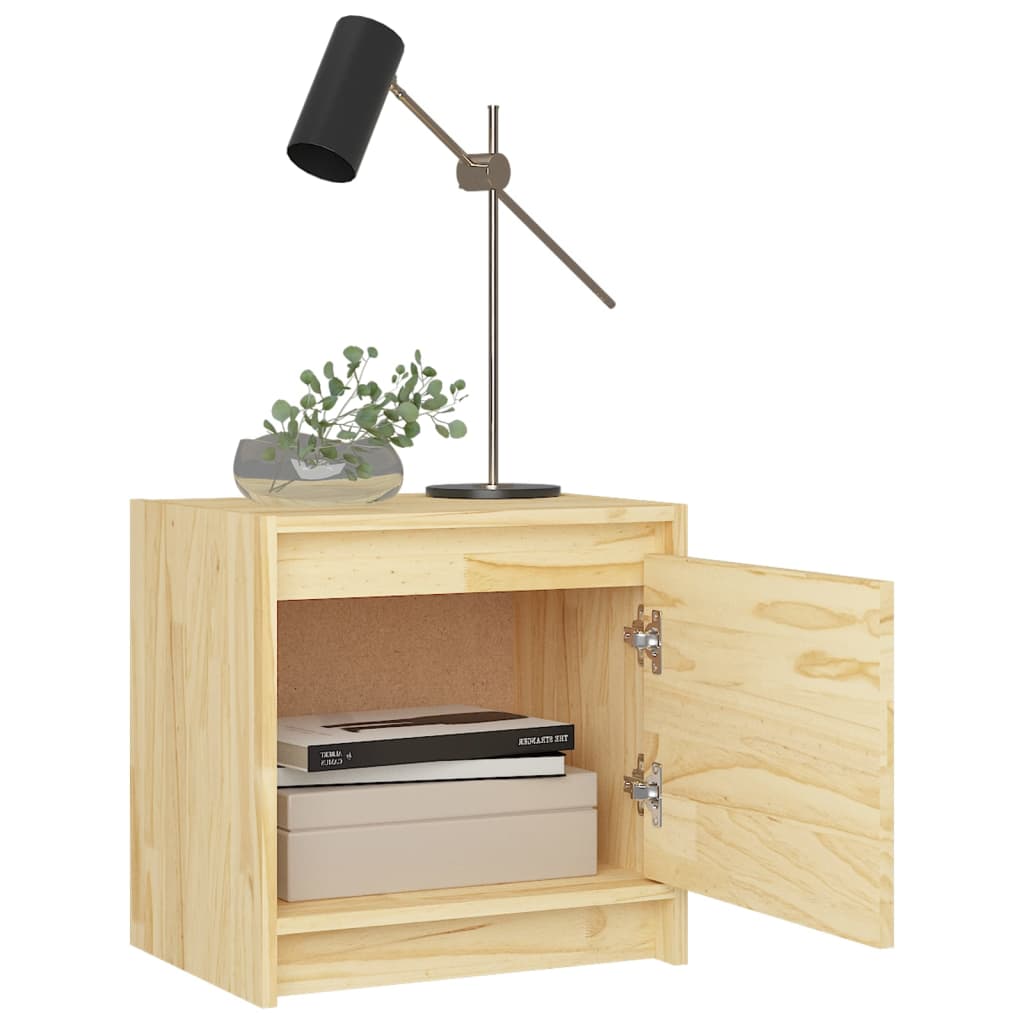 vidaXL Bedside Cabinet 15.7"x12"x15.7" Solid Pinewood