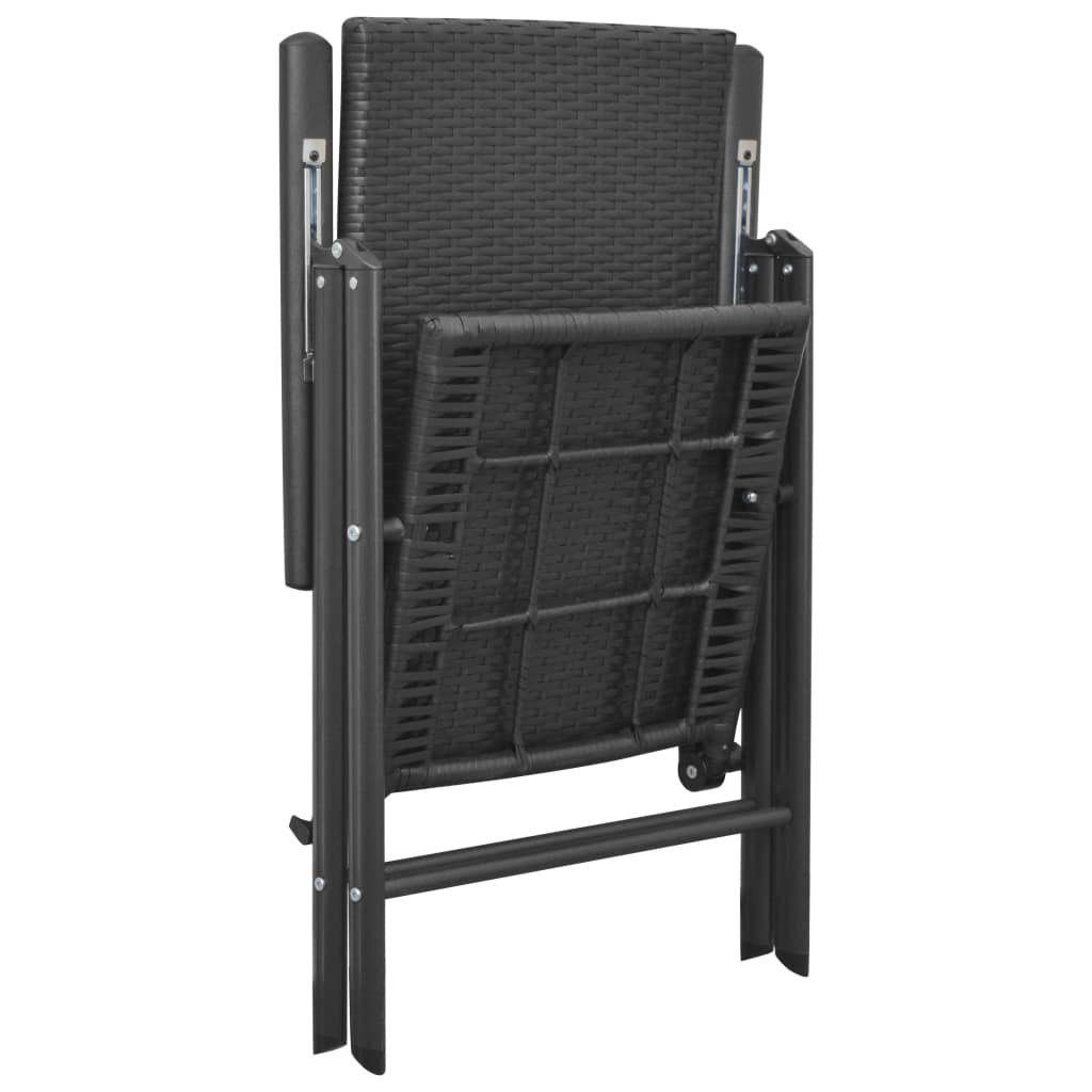 vidaXL Patio Chairs 4 pcs Poly Rattan Black