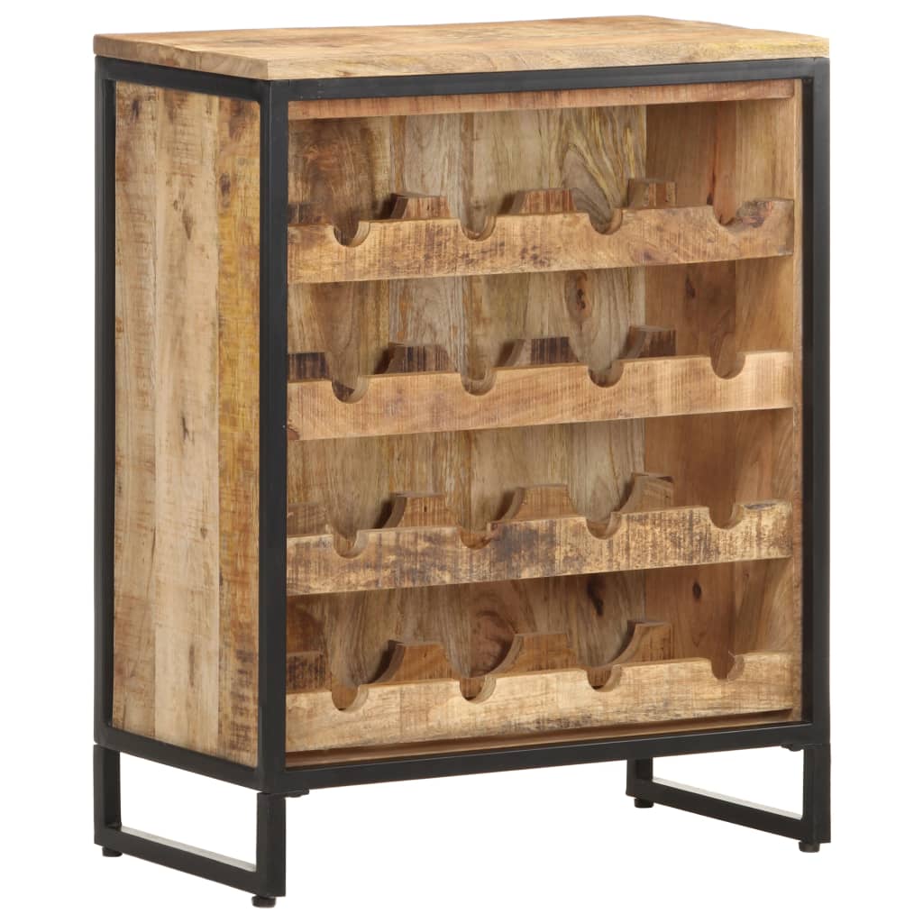 vidaXL Wine Cabinet 24.4"x13"x30.9" Rough Mango Wood