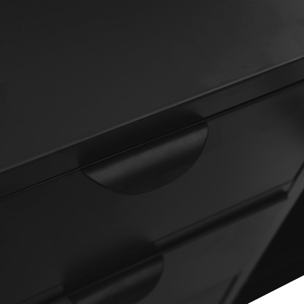 vidaXL Sideboard Black 41.3"x13.8"x27.6" Steel and Tempered Glass