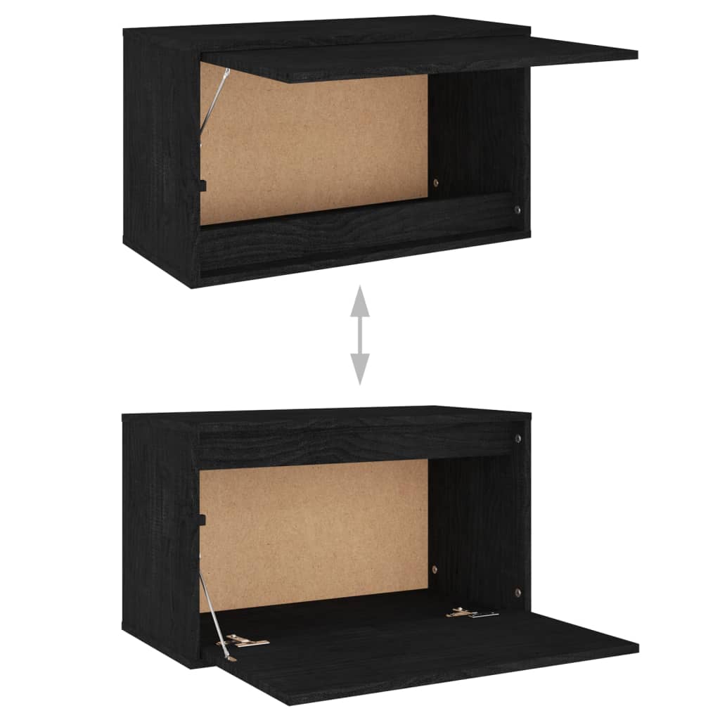 vidaXL TV Cabinets 3 pcs Black Solid Wood Pine