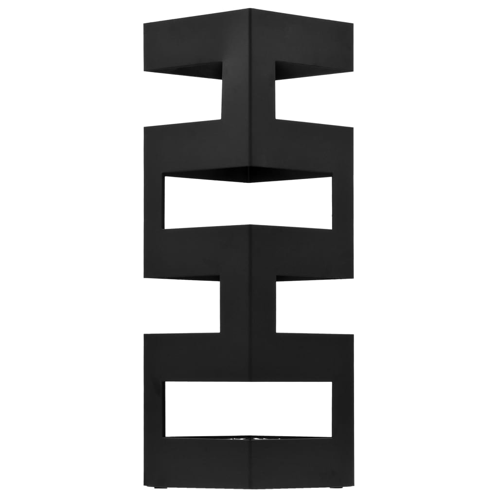 vidaXL Umbrella Stand Tetris Steel Black