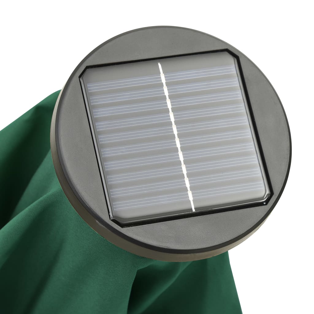 vidaXL Parasol with LED Lights Green 78.7"x83.1" Aluminum