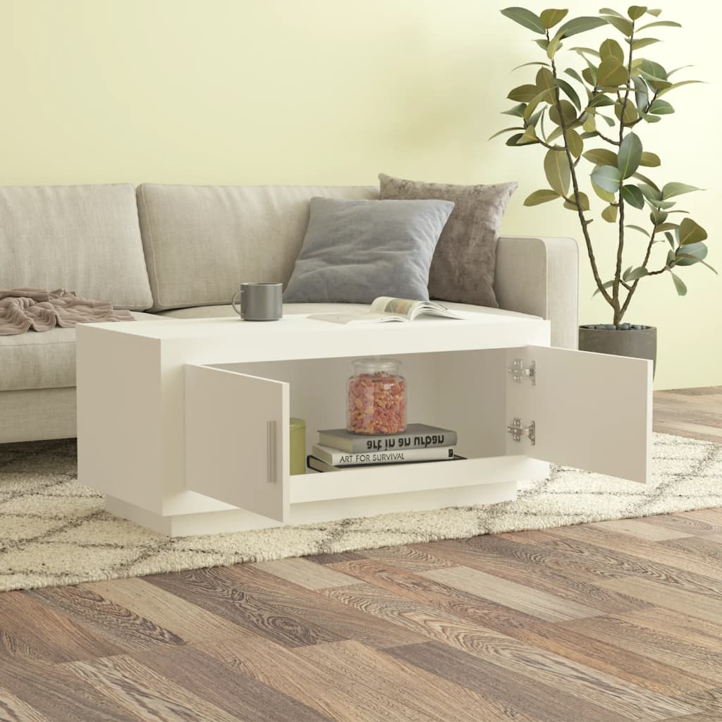 vidaXL Coffee Table White 40.2"x19.7"x17.7" Engineered Wood