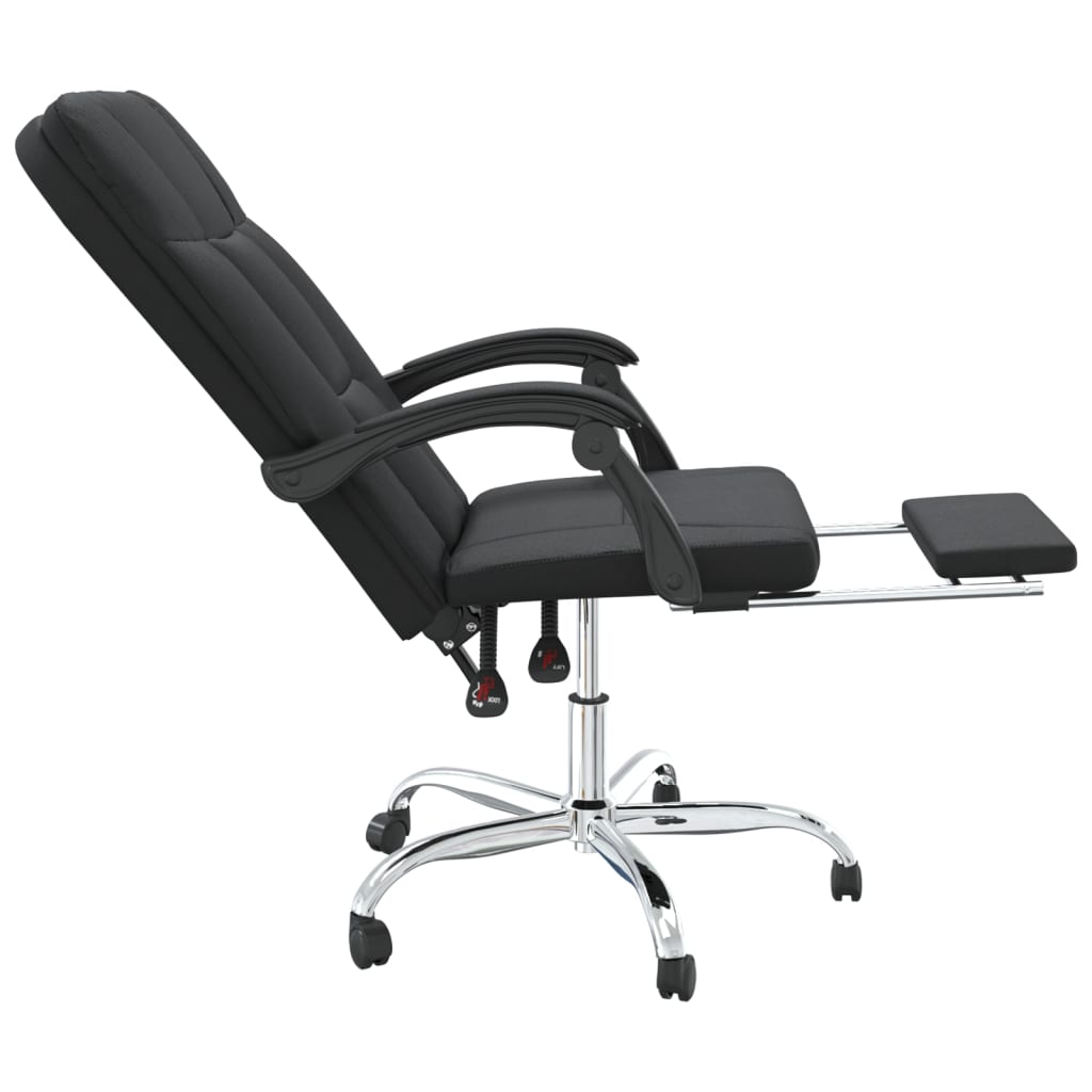 vidaXL Reclining Office Chair Black Faux Leather