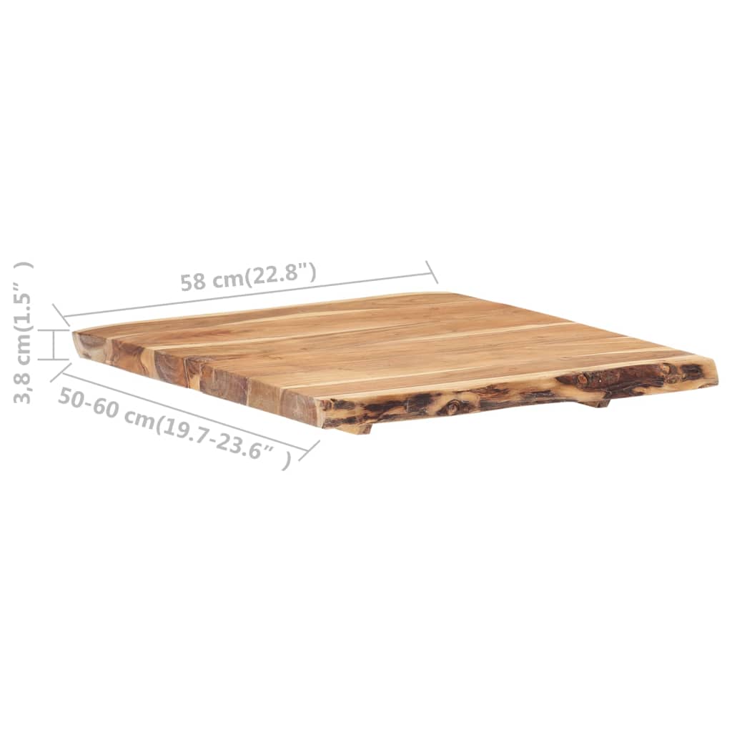vidaXL Table Top Solid Acacia Wood 22.8"x(19.7"-23.6")x1.5"