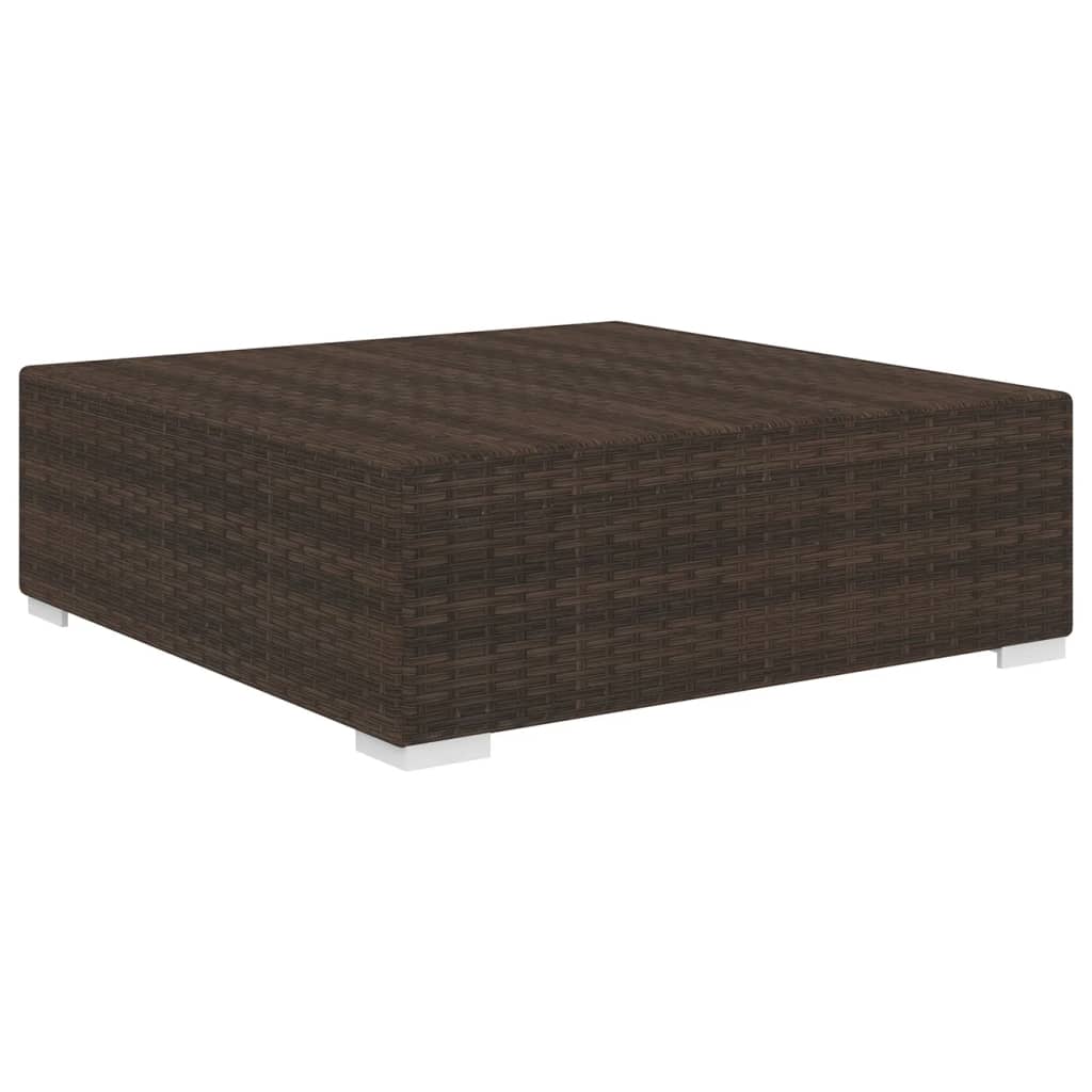 vidaXL Sectional Footrest with Cushion Poly Rattan Brown