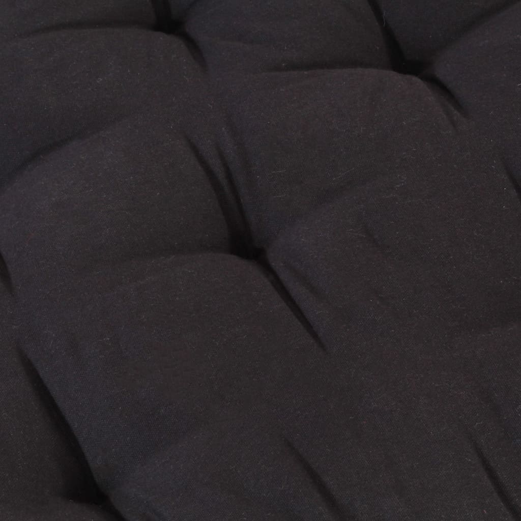 vidaXL Pallet Floor Cushion Cotton 47.2"x31.5"x3.9" Black